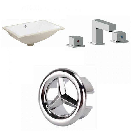 AMERICAN IMAGINATIONS 20.75" W Rectangle Undermount Sink Set In White, Chrome Hardware AI-26661